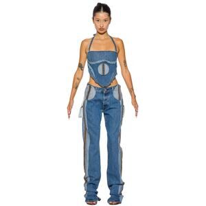 NWT Sami Miro Vintage Levi's Constructed Denim Circle Pocket Jeans Size 26